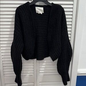 Anthropologie Textured Black Cardigan